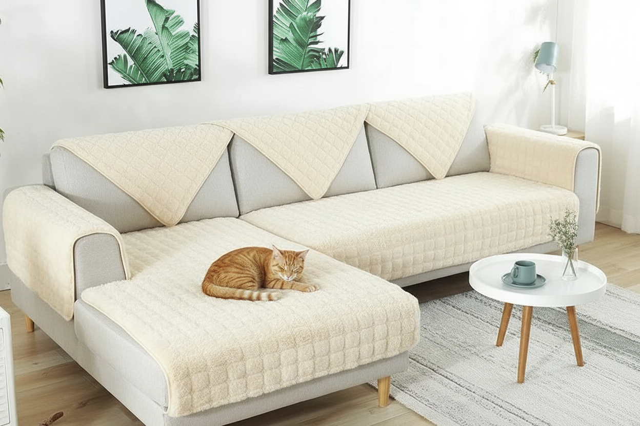 Lifestyle chat sur sofa-protector