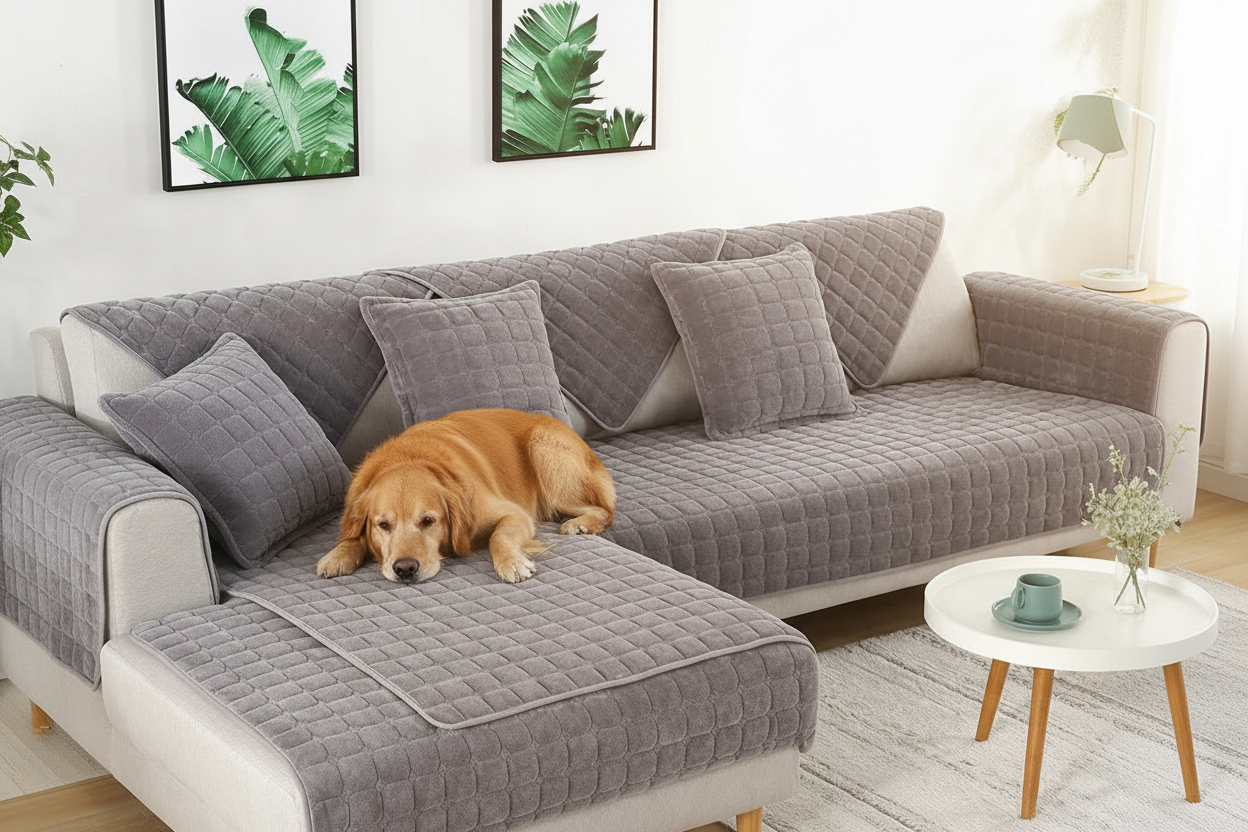 Lifestyle chien sur sofa-protector