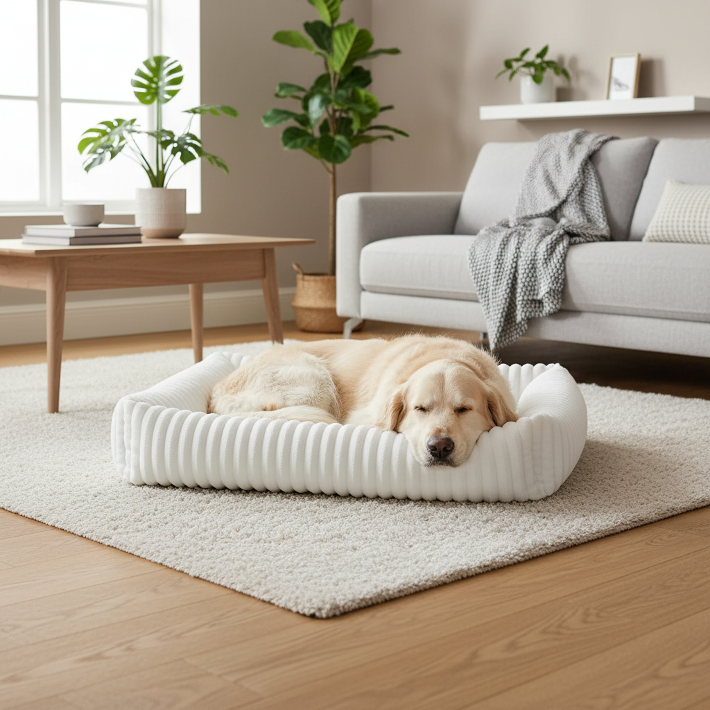 Ton lit blanc + chien - Scandinave
